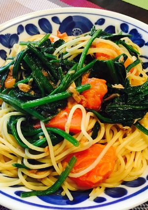ほうれん草とツナとトマトの醤油パスタ-レシピのメイン写真