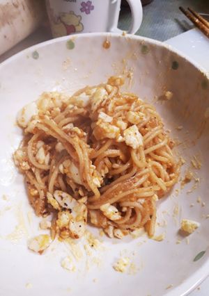 余ったサラスパ活用!和風たまごスパゲティ-レシピのメイン写真