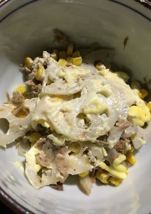 レンコーンツナマヨサラダ(ˊᗜˋ)-レシピのメイン写真