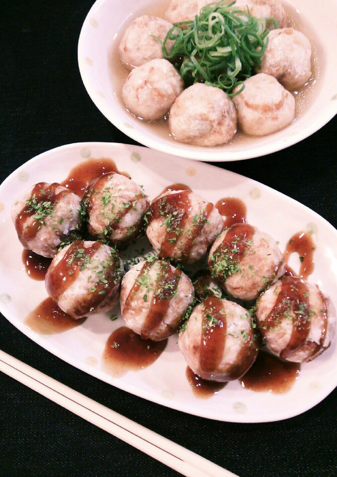揚げ里芋ボール2種☆たこ焼き&だしたこ風-レシピのメイン写真