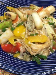 キムチの素で!キムチ牡蠣炒め-レシピのメイン写真