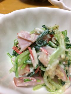 水菜と三つ葉のマヨごまサラダ-レシピのメイン写真
