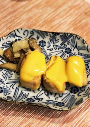 鮭のムニエル贅沢三層仕立てのチーズ乗せ-レシピのメイン写真