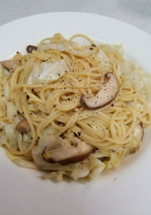 椎茸とキャベツのガチソースパスタ　-レシピのメイン写真