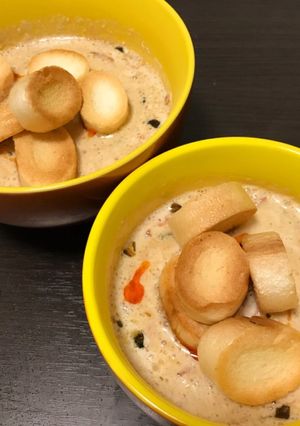 台湾の定番朝ごはん！豆乳スープ(鹹豆漿)-レシピのメイン写真
