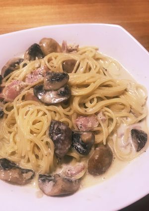 ブラウンマッシュのクリームパスタ-レシピのメイン写真