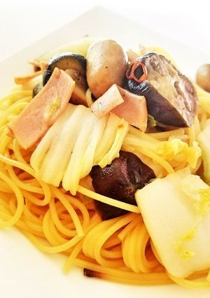 白菜とハムのペペロンチーノ-レシピのメイン写真