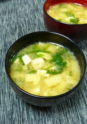 免疫回復！ほうれん草とクレソンのお味噌汁-レシピのメイン写真
