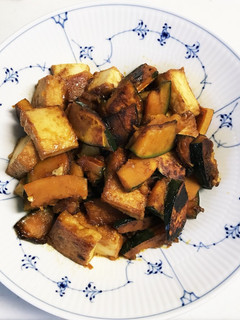 かぼちゃと絹揚げの焼肉のタレ炒め-レシピのメイン写真