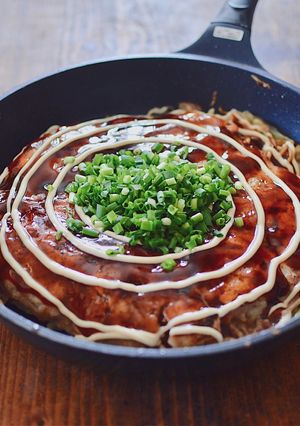 簡単フライパン１つ！広島風お好み焼き-レシピのメイン写真