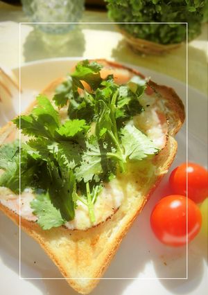 パクチー香る❀ハムチーズトースト-レシピのメイン写真