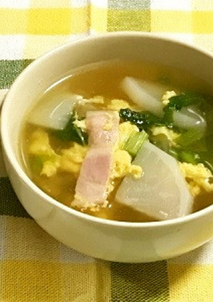 給食☆かぶと卵のスープ-レシピのメイン写真