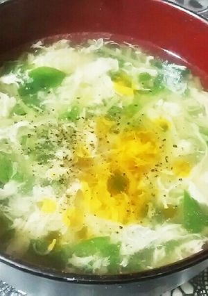 豆苗とカニかまの卵スープ-レシピのメイン写真