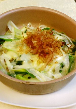 熱々　ねぎのおかかチーズかけ-レシピのメイン写真