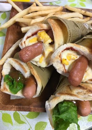 食パンラップ巻きホットサンド♪-レシピのメイン写真