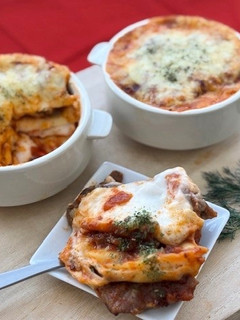 簡単!餃子の皮でお肉たっぷりラザニア風-レシピのメイン写真
