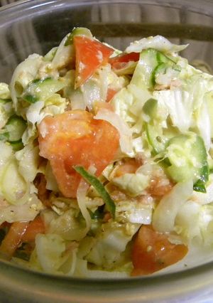 ツナ☆白菜☆トマトの胡麻味噌サラダ-レシピのメイン写真