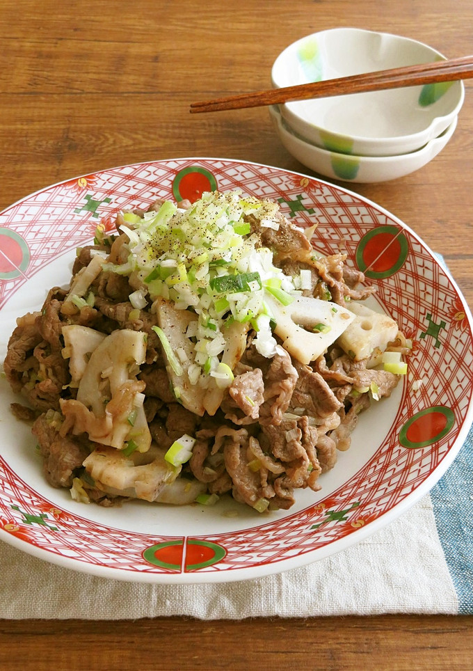 牛と蓮根のネギ塩しぐれ☆お弁当に♪-レシピのメイン写真