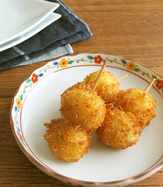 アクリルキーホルダー うずらの卵串とハムカツ串