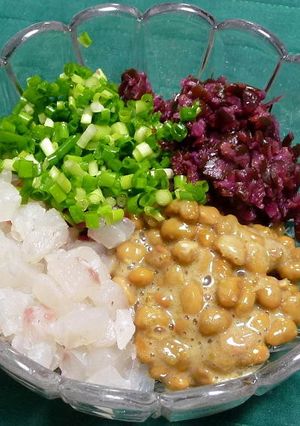 鯛としば漬け入りおつまみ納豆-レシピのメイン写真