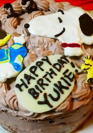 ドナルドダック スヌーピー 誕生日ケーキ-レシピのメイン写真