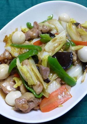 鶏もも肉と野菜の黒酢風味炒めもの-レシピのメイン写真