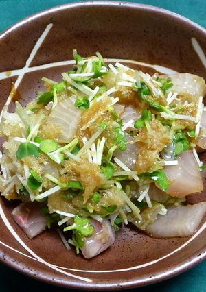 ハマチとかいわれ菜の染めおろし和え-レシピのメイン写真