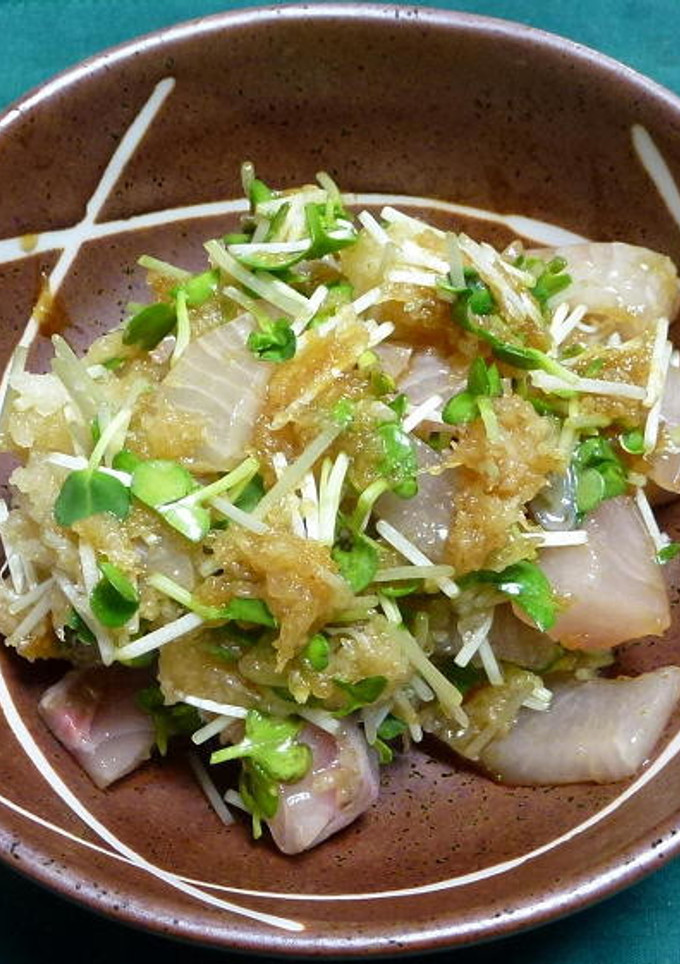 ハマチとかいわれ菜の染めおろし和え-レシピのメイン写真
