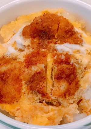 余ったトンカツで、レンジで簡単、カツ丼！-レシピのメイン写真