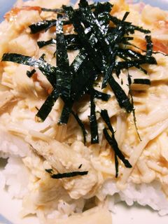 簡単ランチ えのき ちくわ 卵とじ丼-レシピのメイン写真