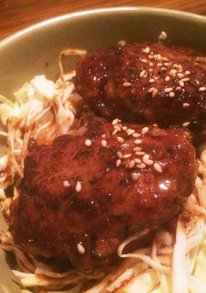 余ったひじき煮で☆簡単てりやきバーグ丼-レシピのメイン写真