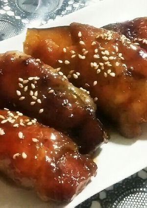 主菜に◎カボチャの肉巻き照り焼き-レシピのメイン写真