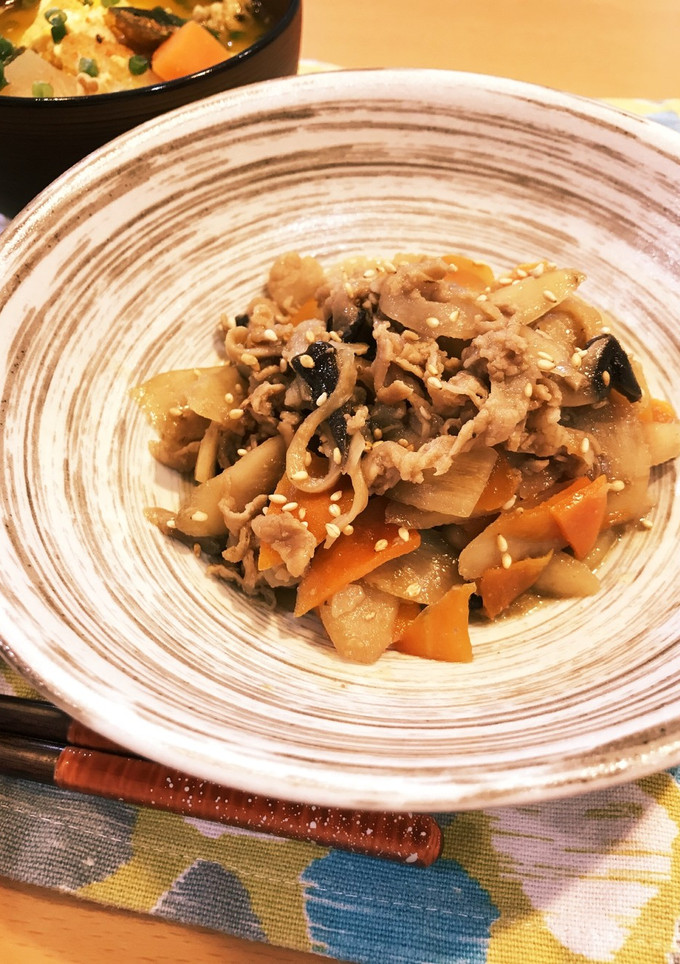 ご飯がススム♡豚肉と牛蒡とキノコの甘酢煮-レシピのメイン写真