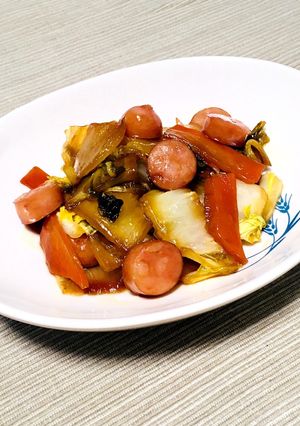 簡単！美味！ウインナーと白菜の中華風炒め-レシピのメイン写真