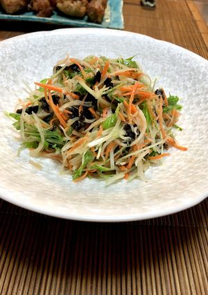 韓国海苔で簡単☆大根、人参、水菜サラダ-レシピのメイン写真