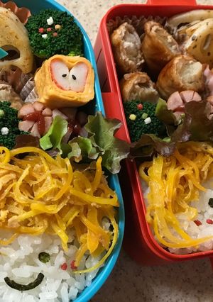 にんじんしりしりで女の子キャラ弁-レシピのメイン写真