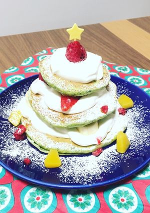 ♡クリスマスツリーパンケーキ♡-レシピのメイン写真