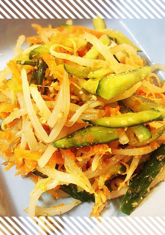 節約おかず☆もやしの三色ゴマ和えサラダ-レシピのメイン写真