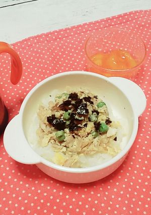 離乳食後期～☆卵とツナのふんわり3色丼-レシピのメイン写真