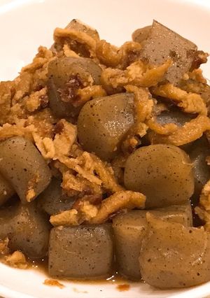 味染みこんにゃくと油揚げの甘辛炒め煮-レシピのメイン写真