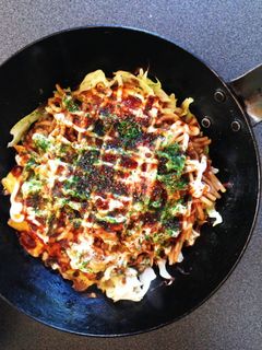 簡単ランチ 余った焼きそばでお好み焼き風-レシピのメイン写真