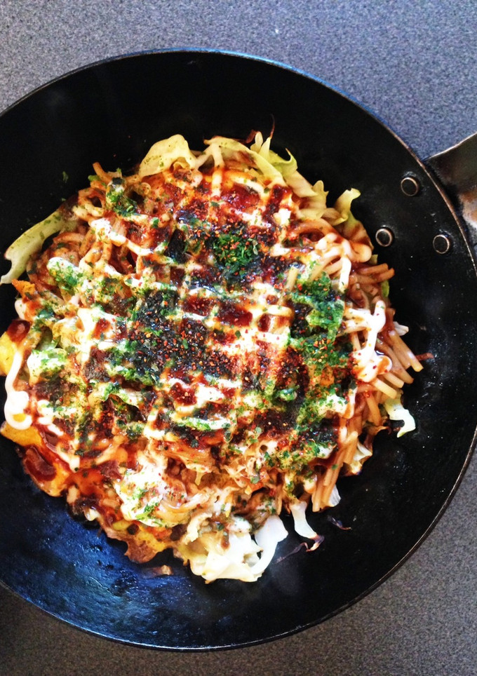 簡単ランチ 余った焼きそばでお好み焼き風-レシピのメイン写真