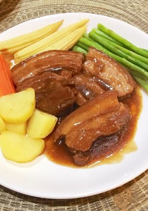 超簡単ポークベリーのデミグラス煮込み-レシピのメイン写真