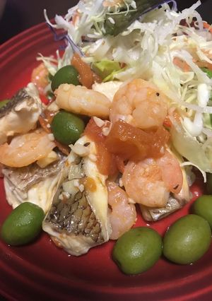 鯛と海老のアクアパッツァ-レシピのメイン写真