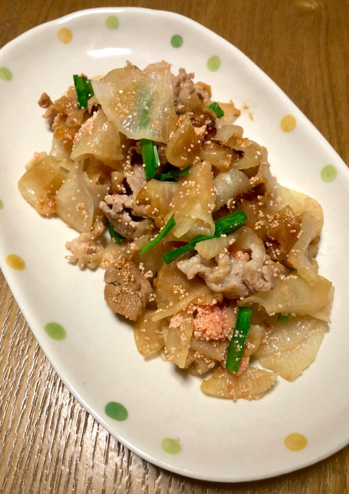 簡単おいしい！大根と豚肉の明太子炒め♡-レシピのメイン写真