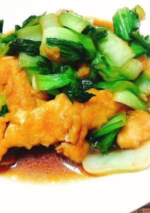 【龍愛】ささ身と青梗菜の甘辛炒め-レシピのメイン写真