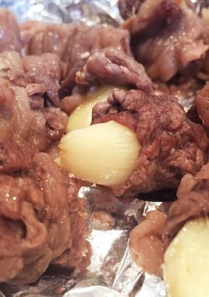 牛バラのにんにく巻❁*+-レシピのメイン写真