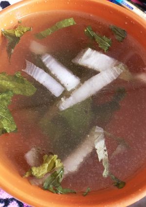 余った白菜外葉と大根葉のあっさりスープ♪-レシピのメイン写真