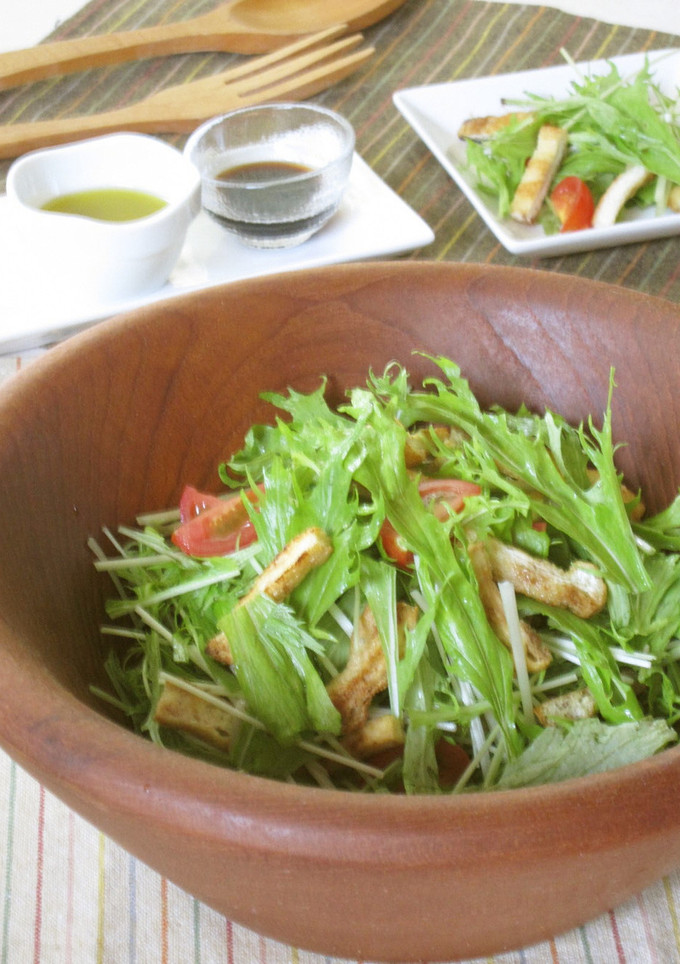 京みず菜と京あげのサラダ-レシピのメイン写真
