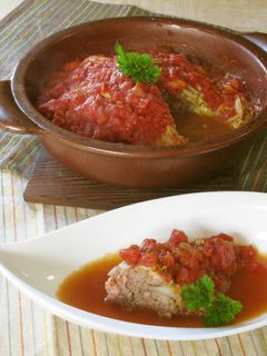 トマト味の白菜とミンチの重ね煮 -レシピのメイン写真